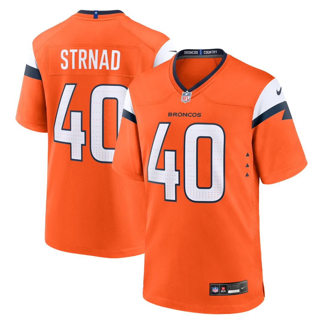 Denver Broncos Justin Strnad Nike Team Game Jersey - Orange