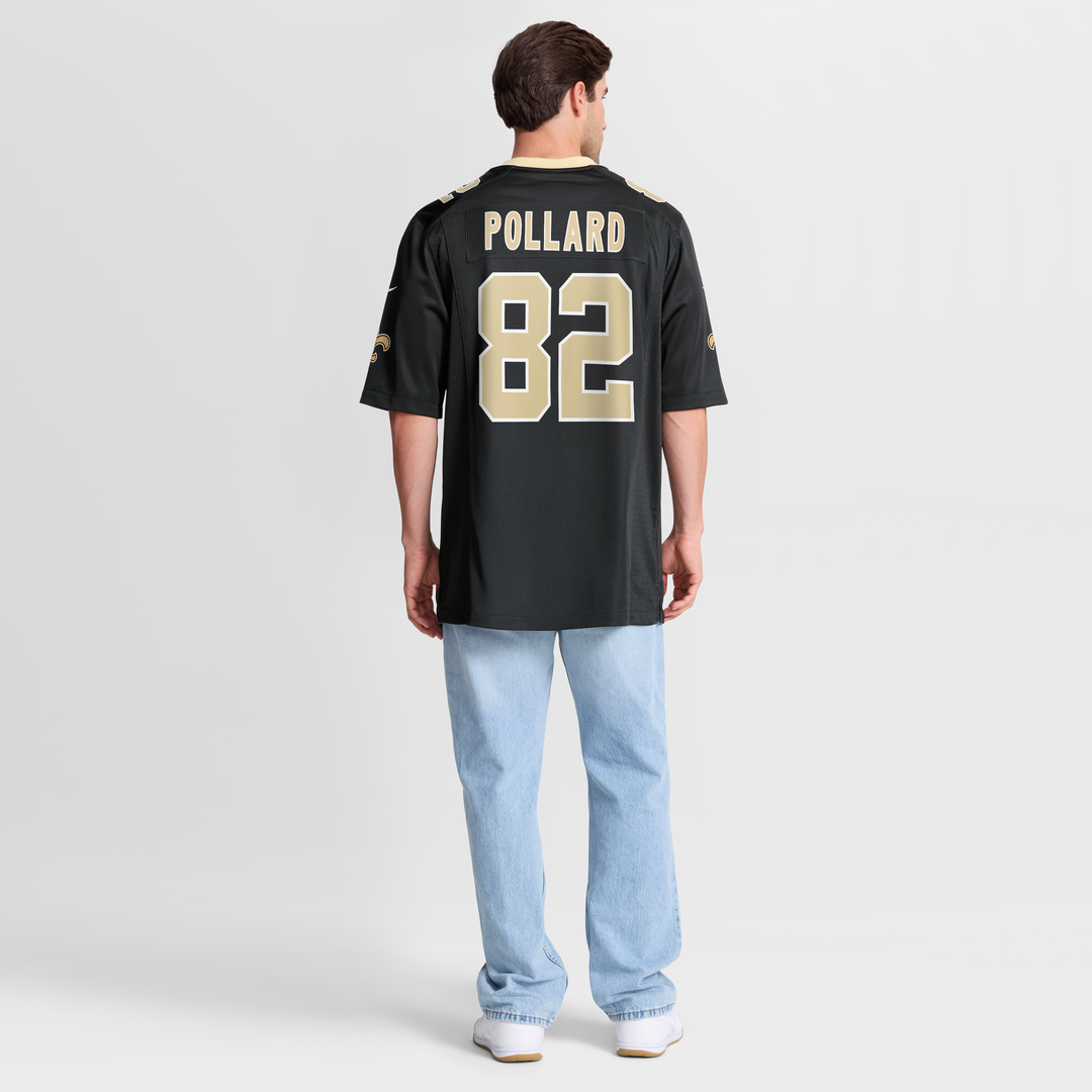 New Orleans Saints Bob Pollard Nike Game Retired Player Jersey - Black