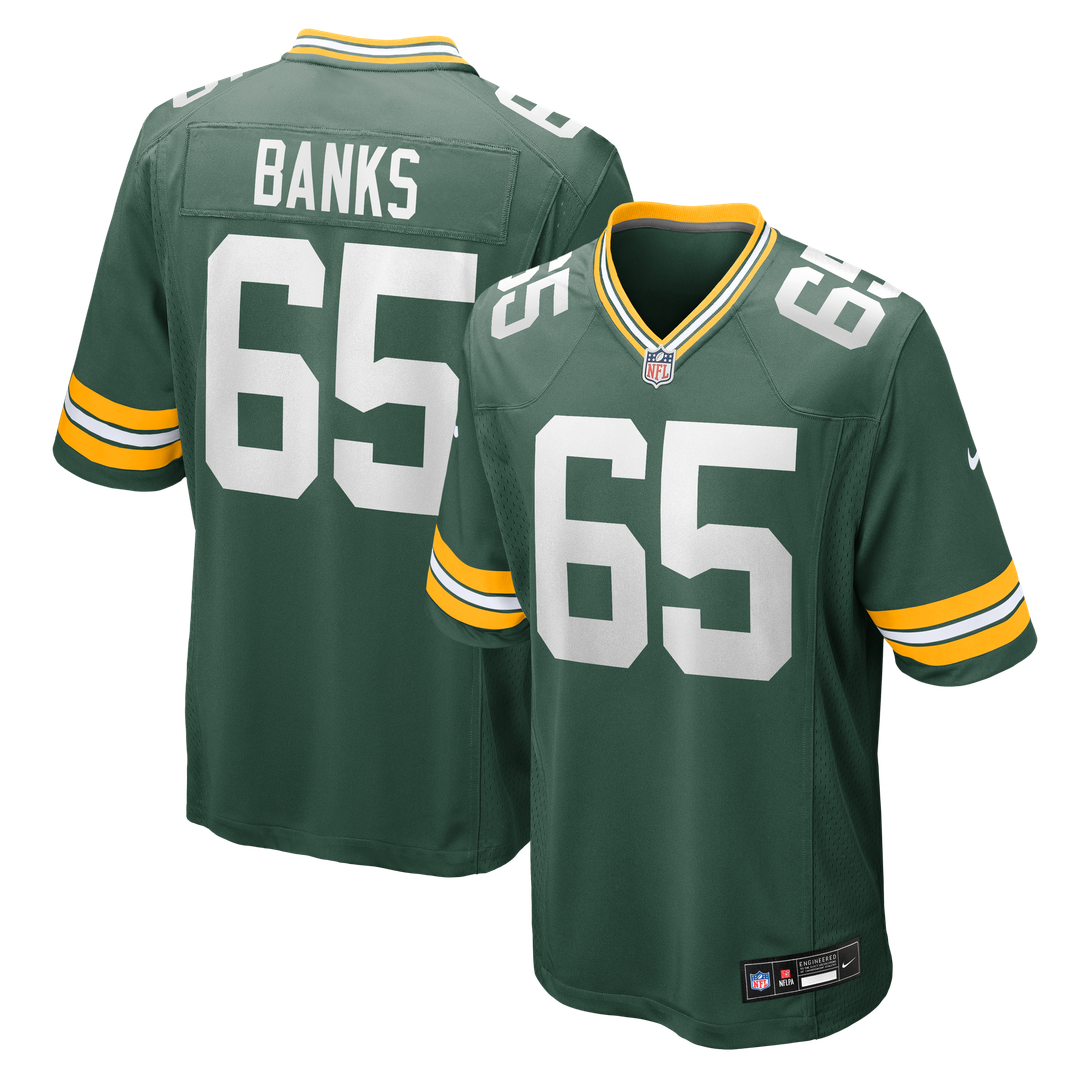 Green Bay Packers Aaron Banks Nike Team Game Jersey - Green