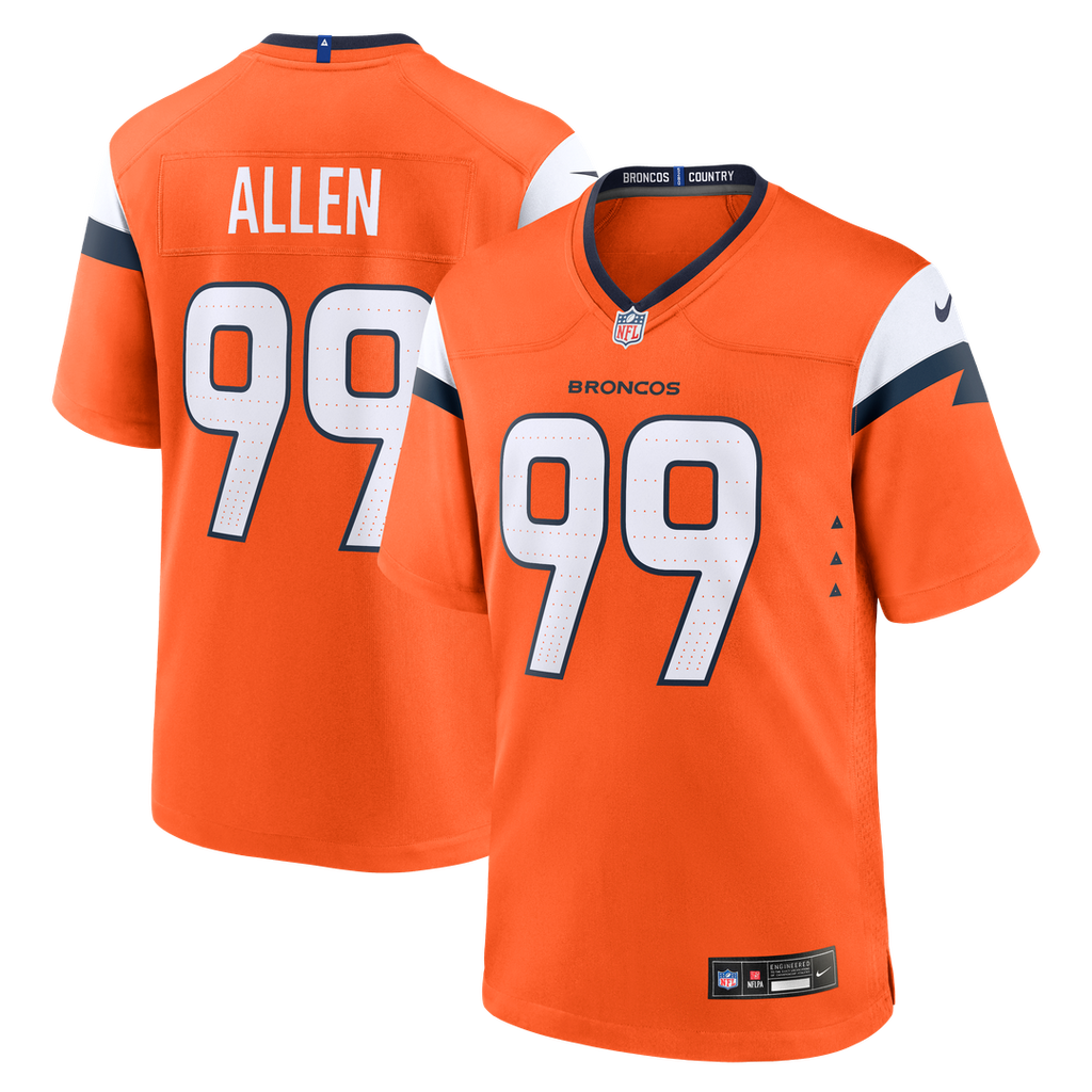 Denver Broncos Zach Allen Nike Team Game Jersey - Orange
