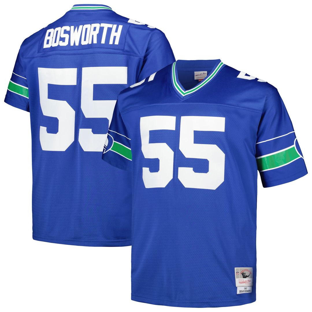 Seattle Seahawks Brian Bosworth Mitchell & Ness Big & Tall 1987 Legacy Retired Player Jersey - Royal