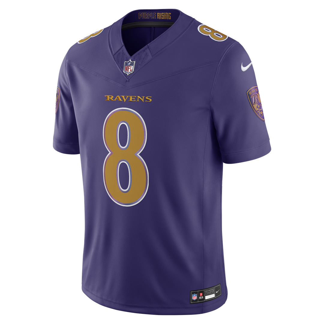 Baltimore Ravens Lamar Jackson Nike Alternate Vapor F.U.S.E. Stitched Limited Jersey - Purple