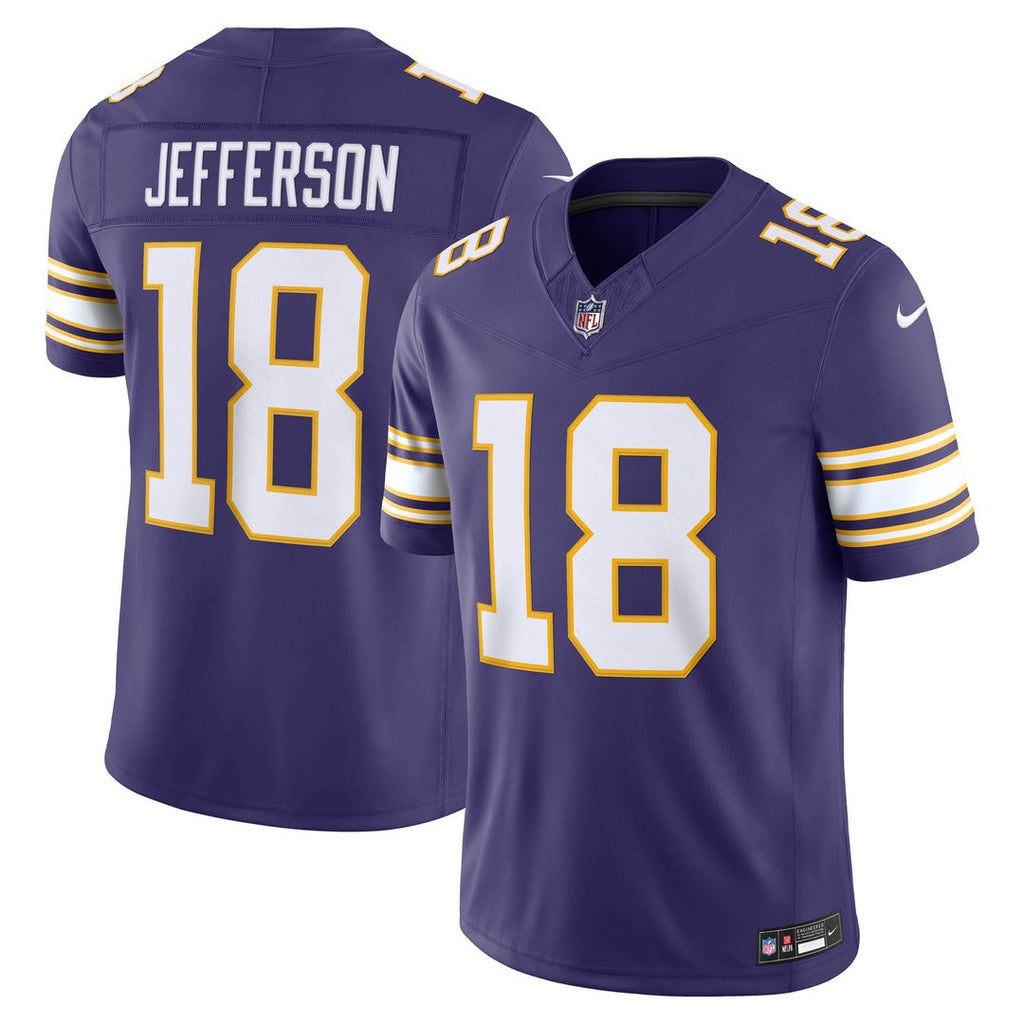 Minnesota Vikings Justin Jefferson Nike Alternate Classic Vapor F.U.S.E. Stitched Limited Jersey - Purple