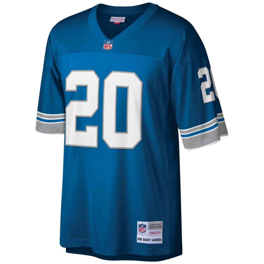 Detroit Lions Barry Sanders Mitchell & Ness Big & Tall 1996 Retired Player Replica Jersey - Blue