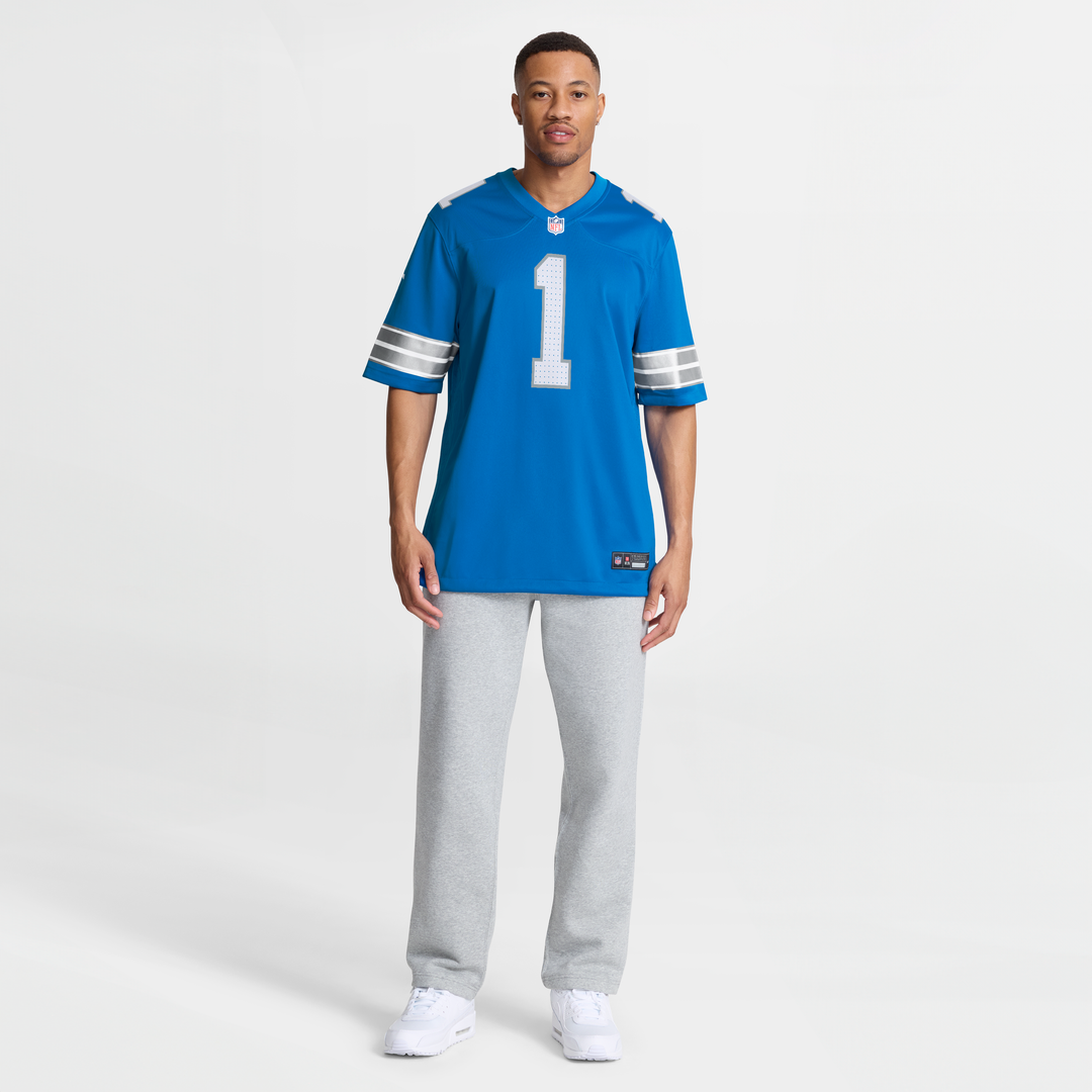 Detroit Lions Number 1 Dad Nike Game Jersey - Blue