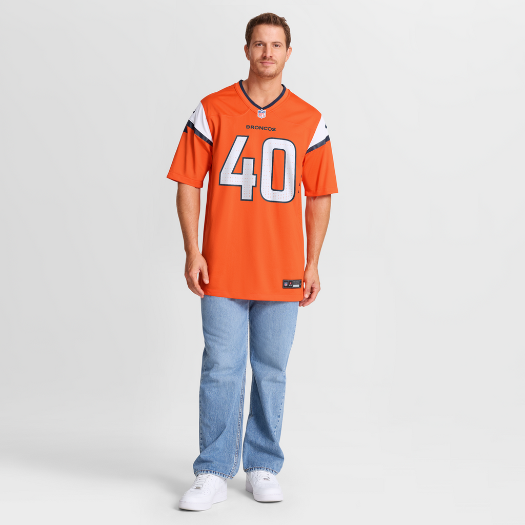 Denver Broncos Justin Strnad Nike Team Game Jersey - Orange