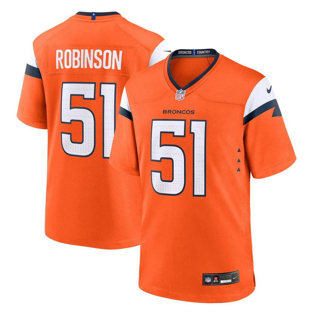 Denver Broncos Que Robinson Nike Team Game Jersey - Orange