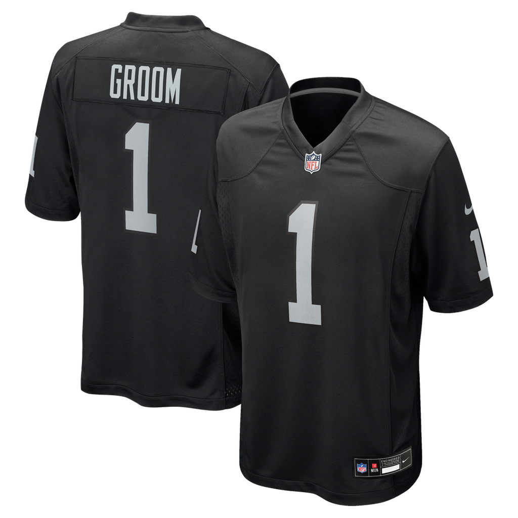 Las Vegas Raiders Number 1 Groom Nike Game Jersey - Black
