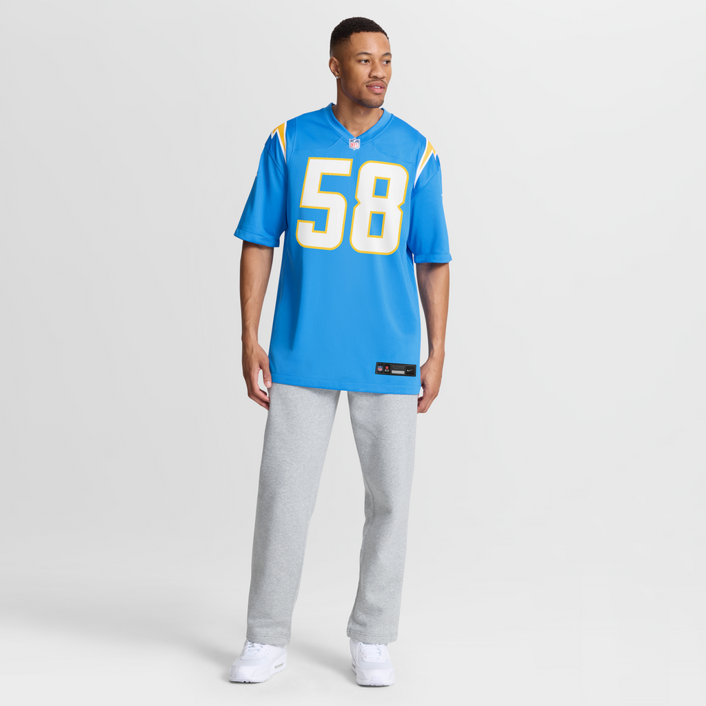 Los Angeles Chargers Tae Crowder Nike Team Game Jersey - Powder Blue