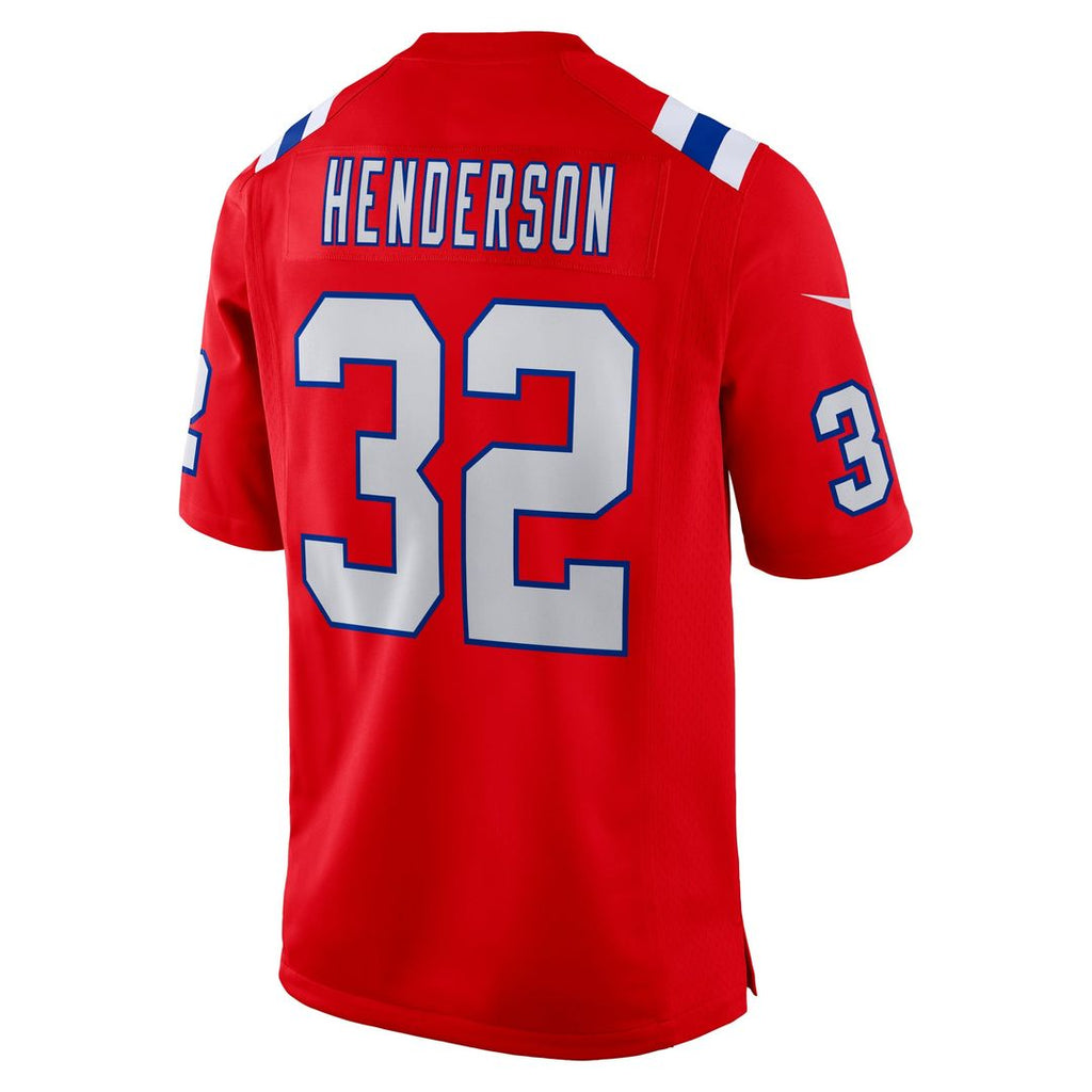 New England Patriots TreVeyon Henderson Nike Alternate Game Player Jersey - Red