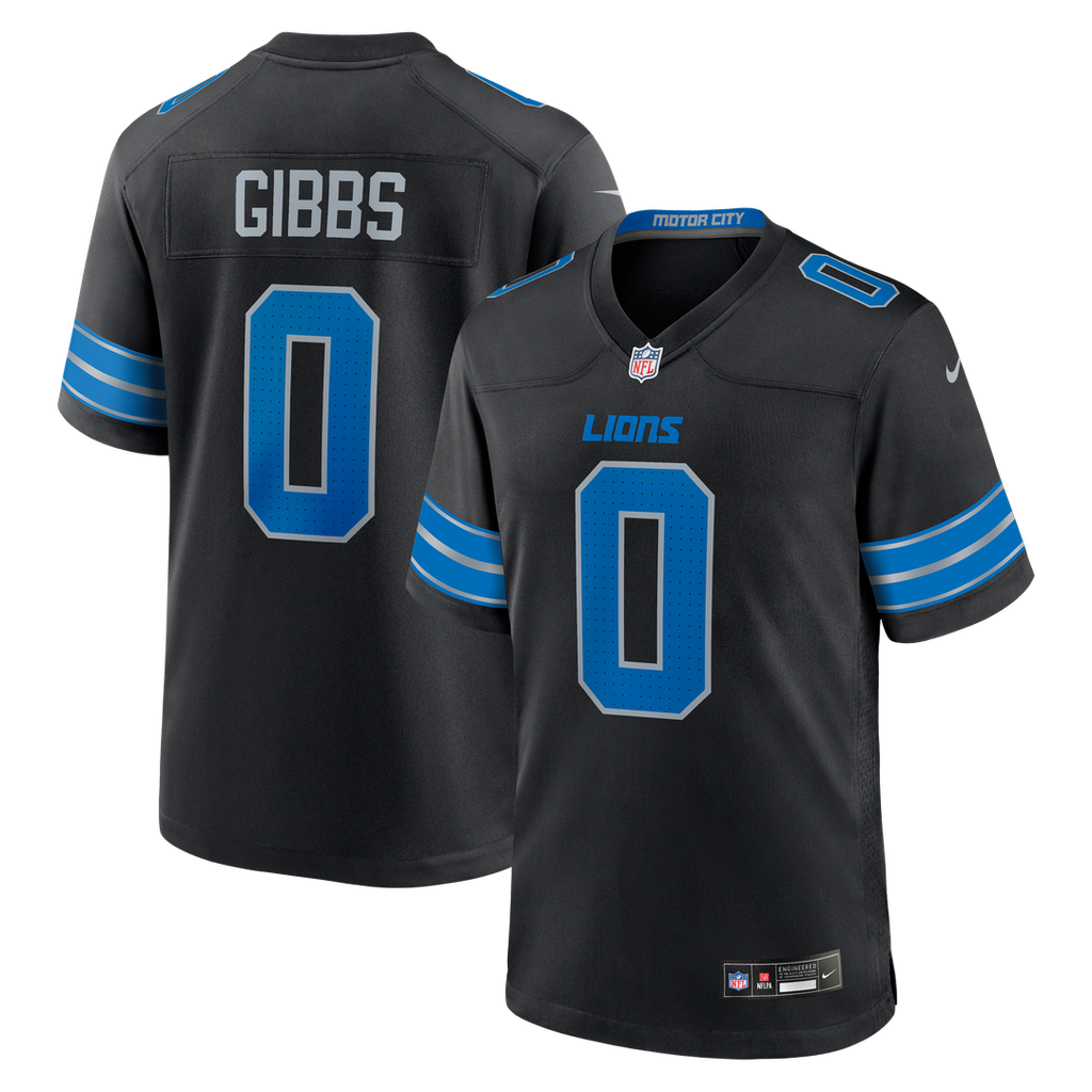 Detroit Lions Jahmyr Gibbs Nike 2nd Alternate Game Player Jersey - Black