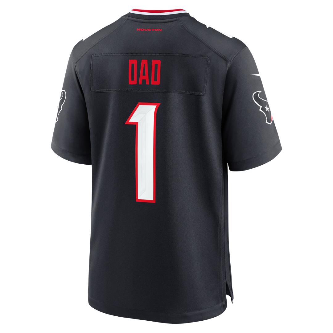 Houston Texans Nike #1 Dad Game Jersey - Navy