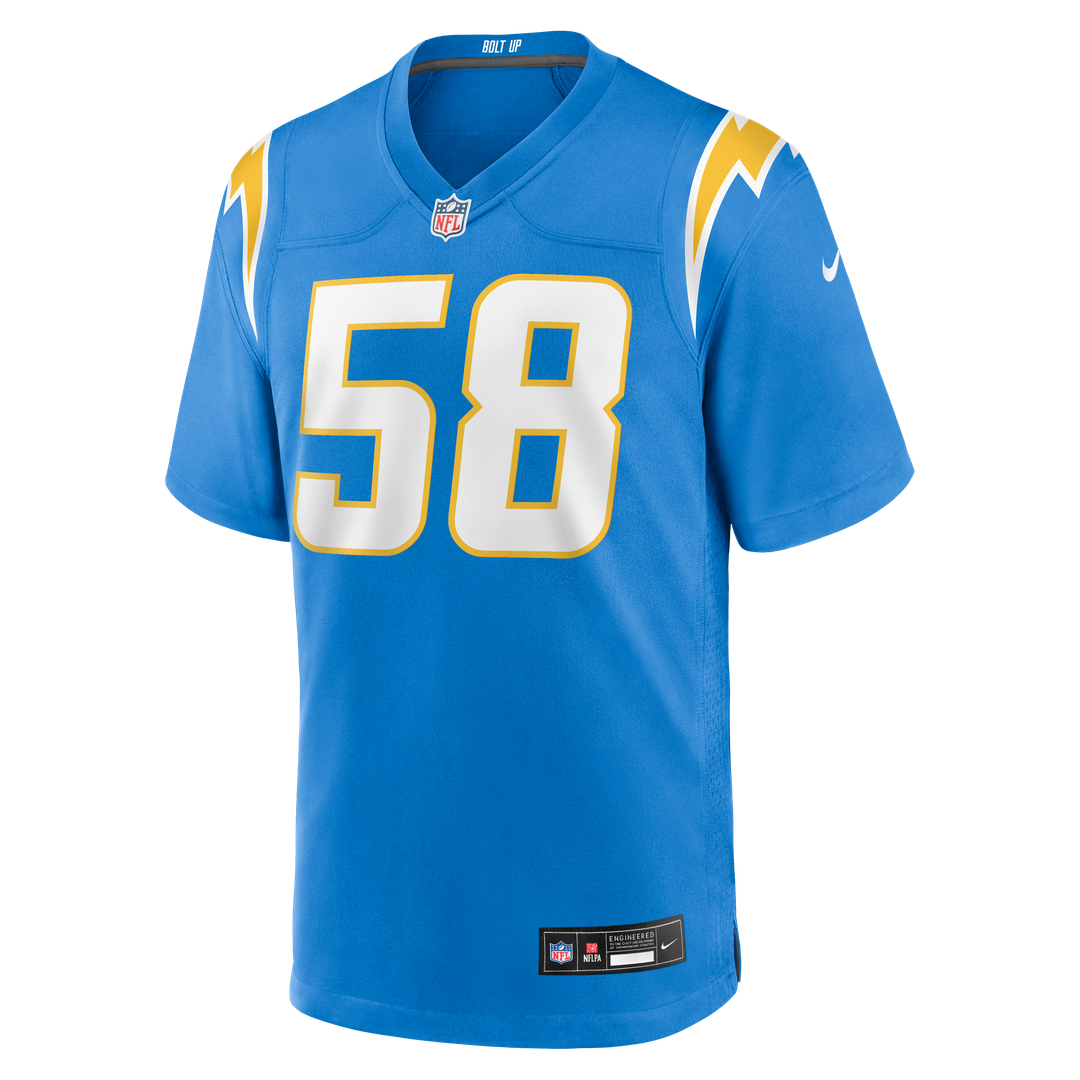 Los Angeles Chargers Tae Crowder Nike Team Game Jersey - Powder Blue