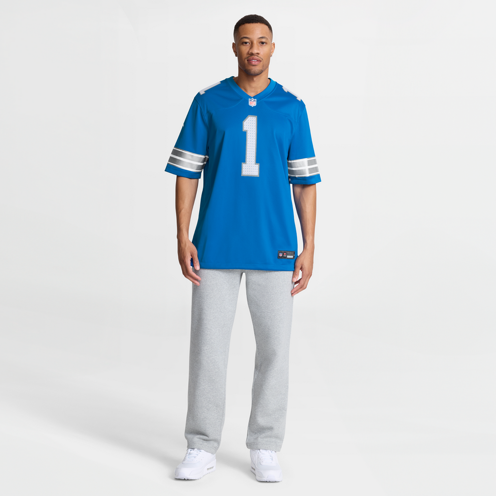 Detroit Lions Number 1 Groom Nike Game Jersey - Blue