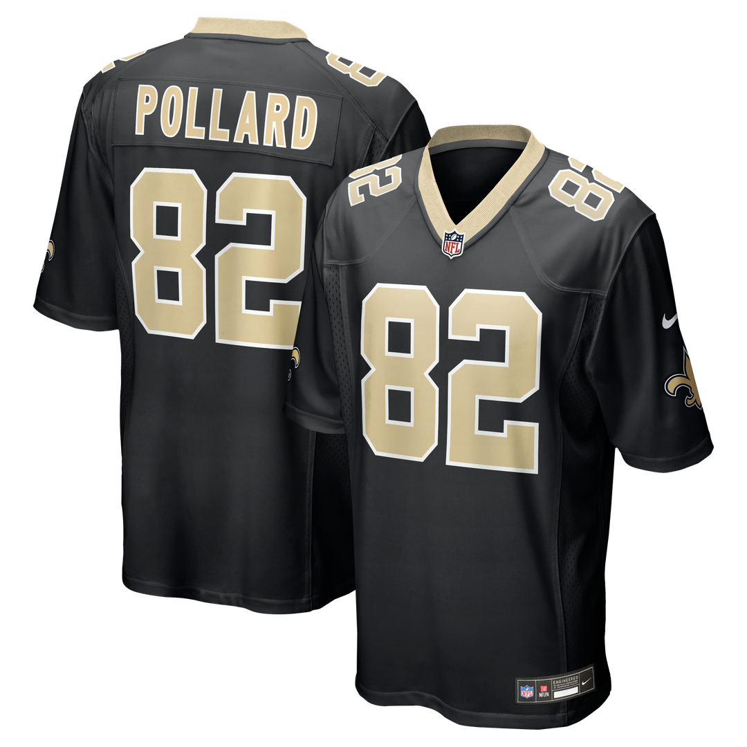 New Orleans Saints Bob Pollard Nike Game Retired Player Jersey - Black