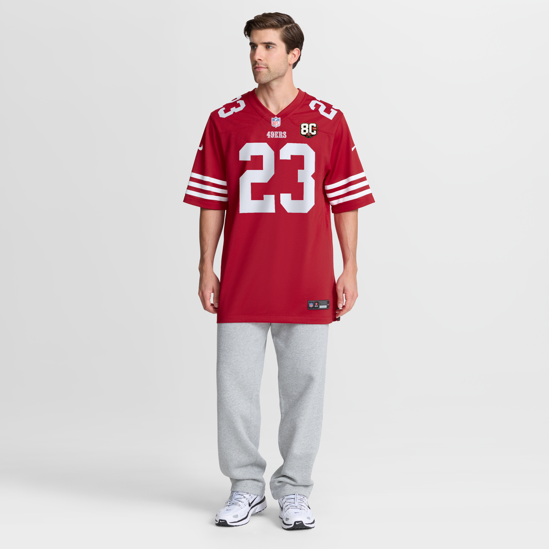 San Francisco 49ers Christian McCaffrey Nike 80th Anniversary Game Jersey - White