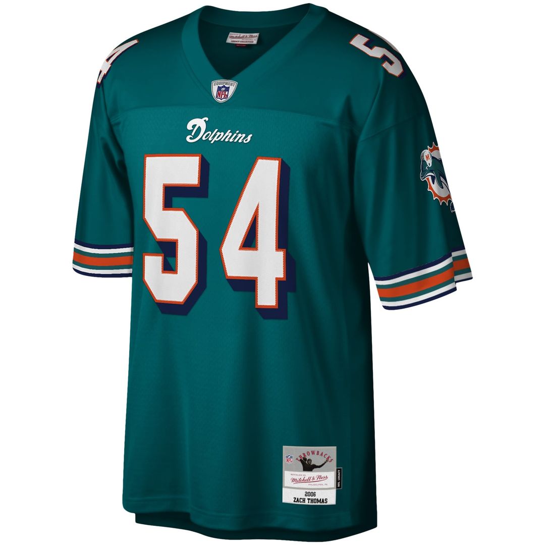 Miami Dolphins Zach Thomas Mitchell & Ness Legacy Replica Jersey - Aqua