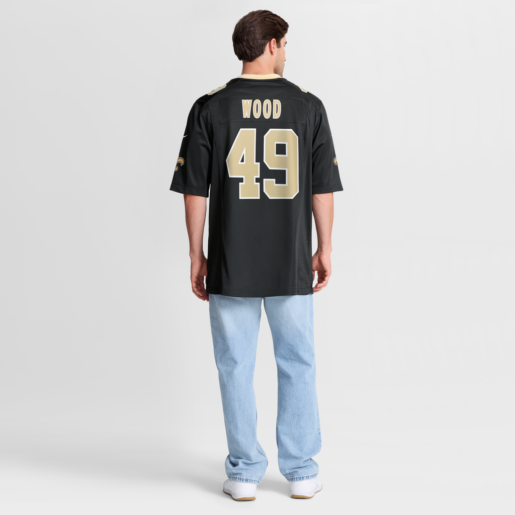 New Orleans Saints Zach Wood Nike Game Jersey - Black