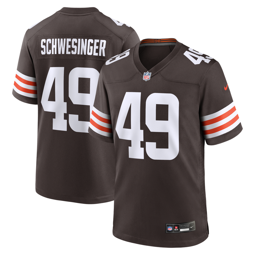 Cleveland Browns Carson Schwesinger Nike 2025 NFL Draft Game Jersey - Brown