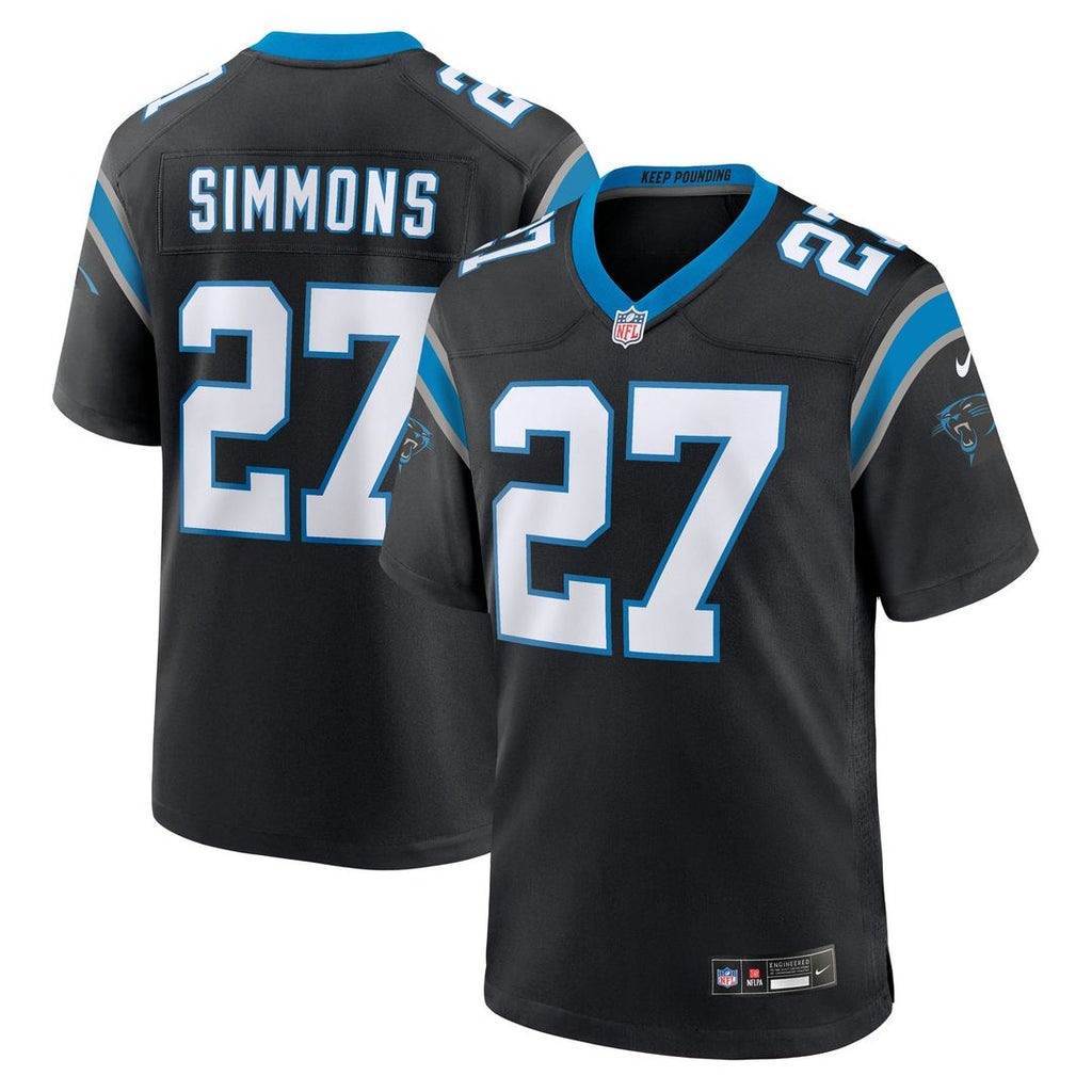 Carolina Panthers Isaiah Simmons Nike Team Game Jersey - Black