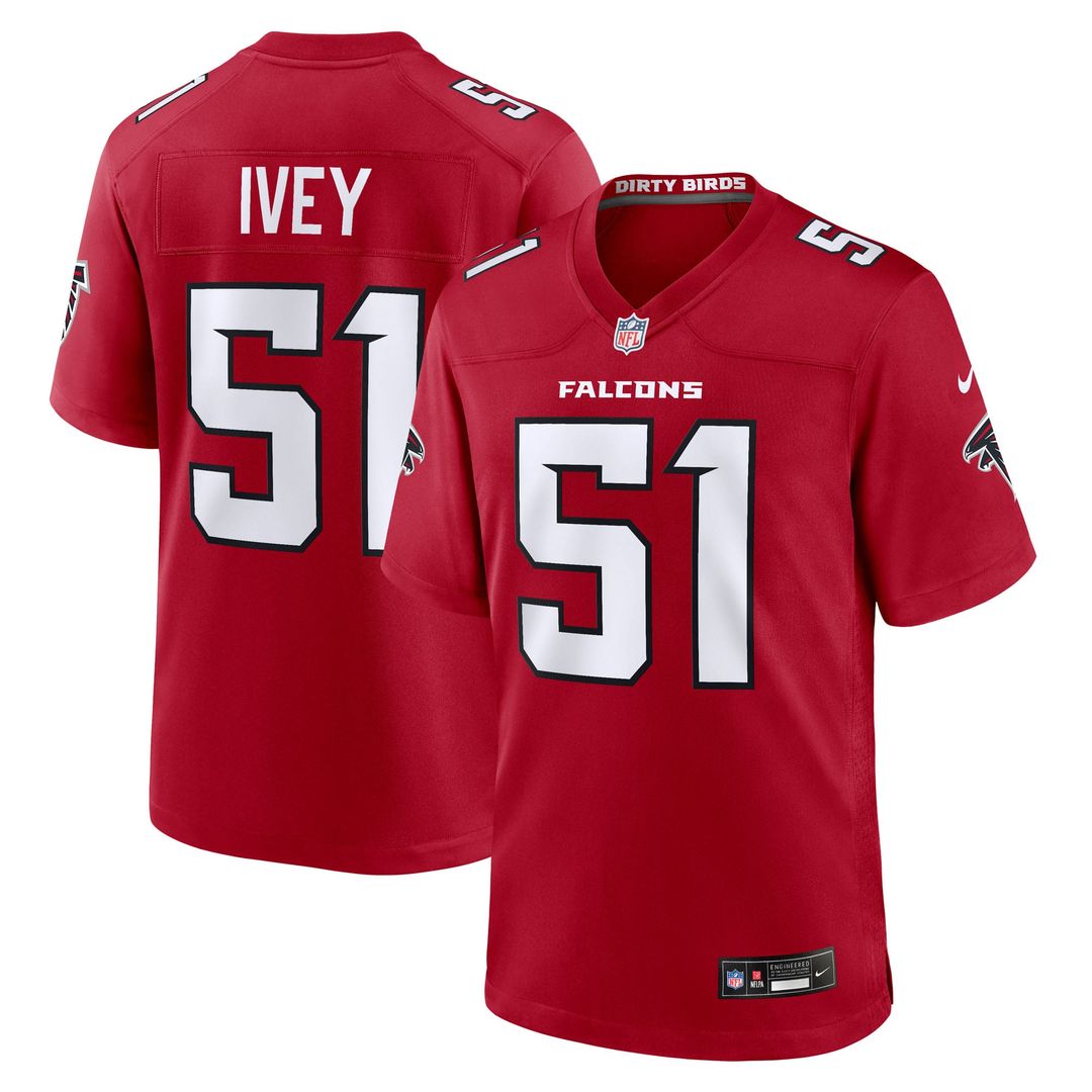 Atlanta Falcons Jared Ivey Nike Team Game Jersey - Red