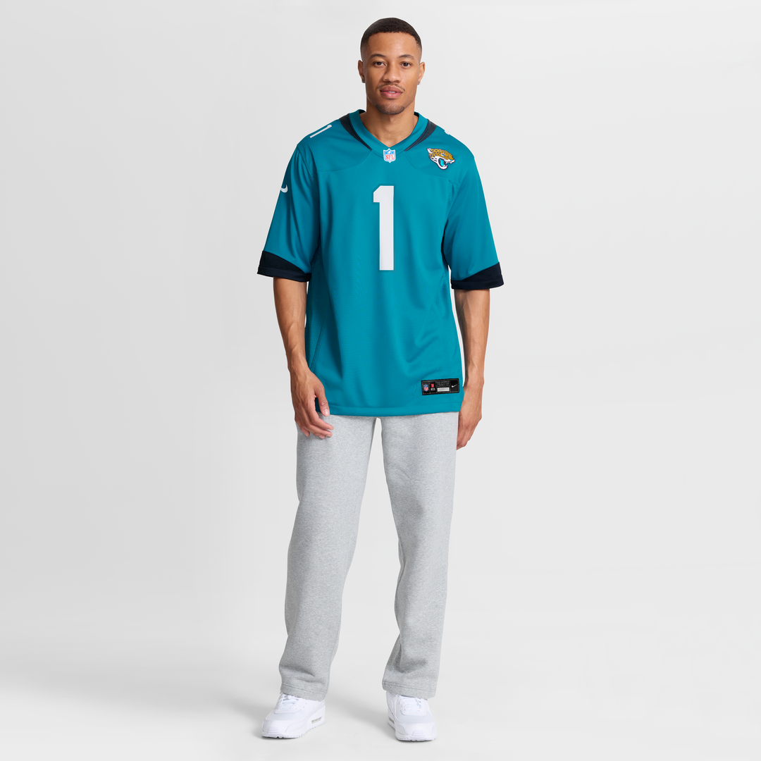 Jacksonville Jaguars Number 1 Dad Nike Game Jersey - Teal
