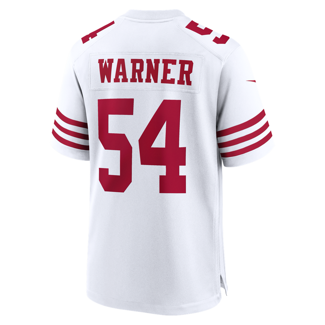 San Francisco 49ers Fred Warner Nike 80th Anniversary Game Jersey - Scarlet