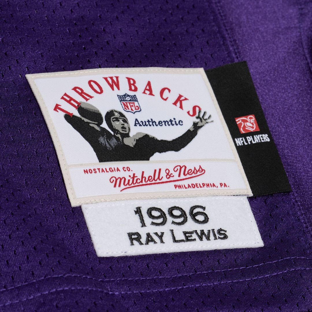 Baltimore Ravens Ray Lewis Mitchell & Ness 1996 Authentic Throwback Jersey - Purple