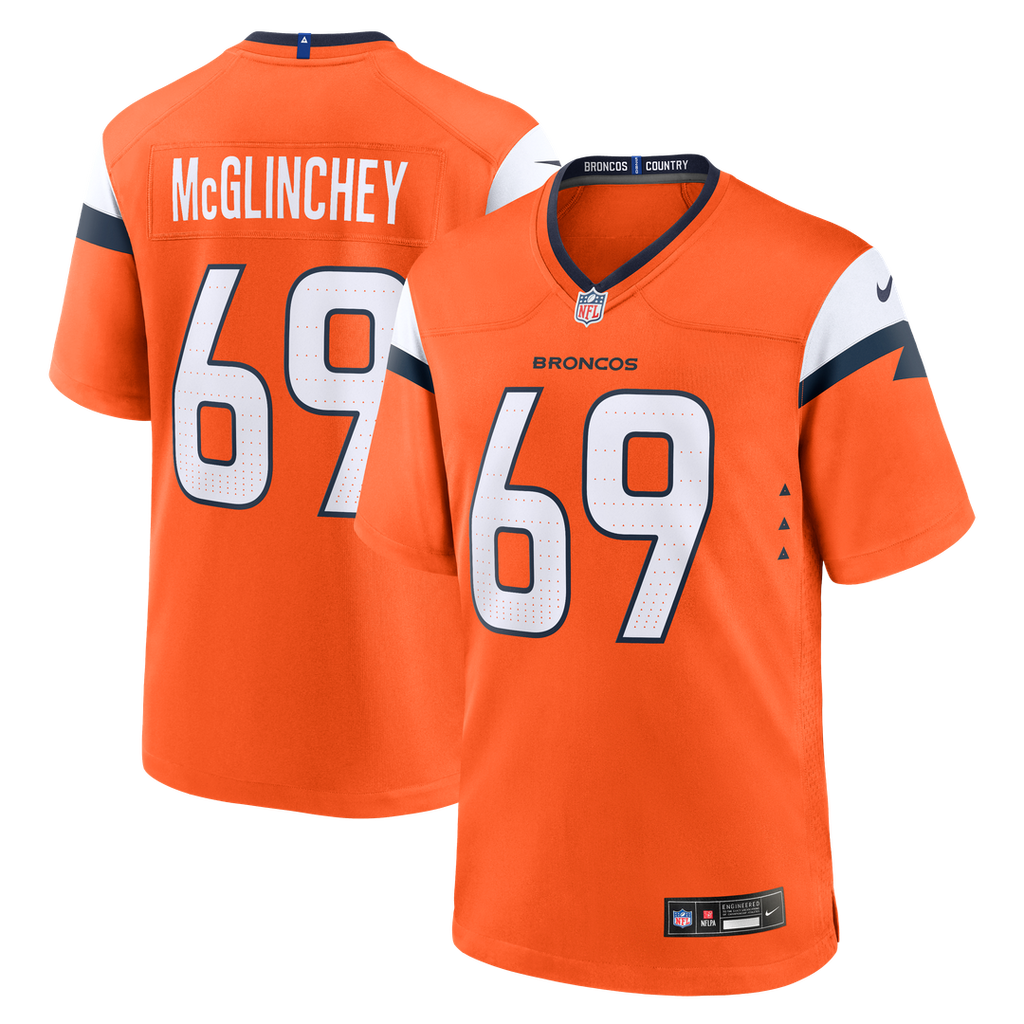 Denver Broncos Mike McGlinchey Nike Team Game Jersey - Orange