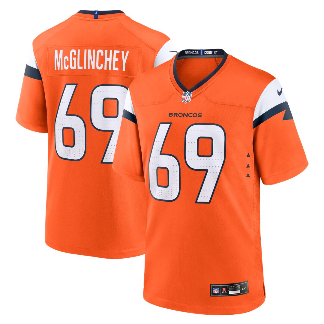 Denver Broncos Mike McGlinchey Nike Team Game Jersey - Orange