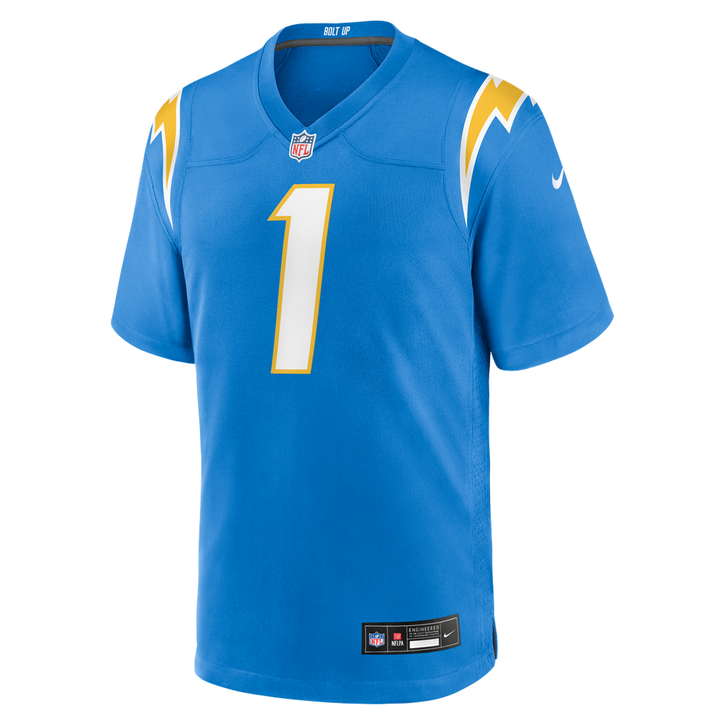 Los Angeles Chargers Quentin Johnston Nike Alternate Super Chargers Game Player Jersey - Navy