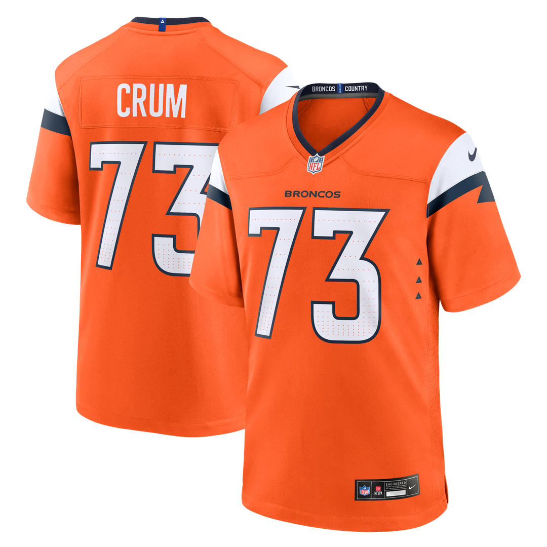 Denver Broncos Frank Crum Nike Team Game Jersey - Orange