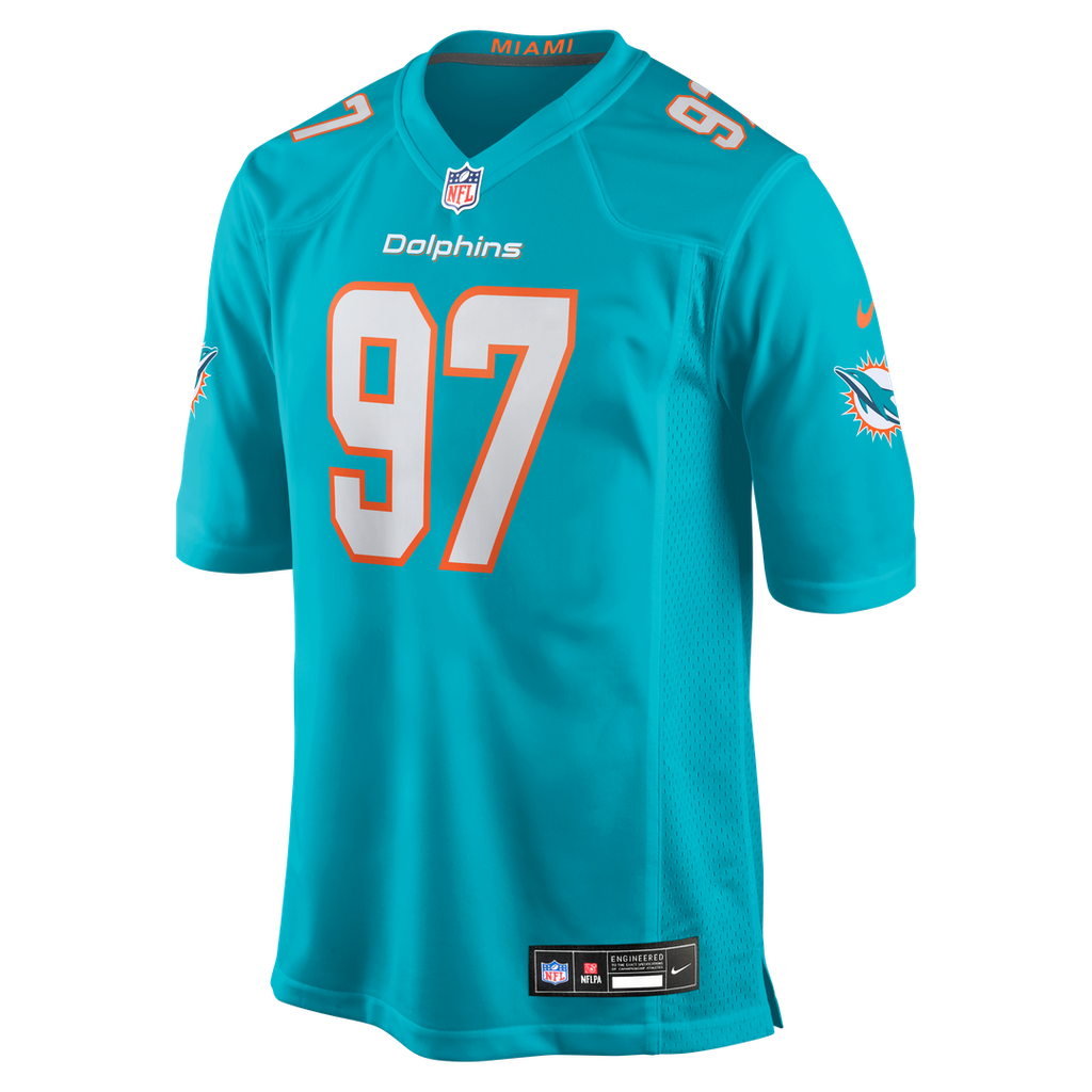 Miami Dolphins Rashard Lawrence Nike Team Game Jersey - Aqua
