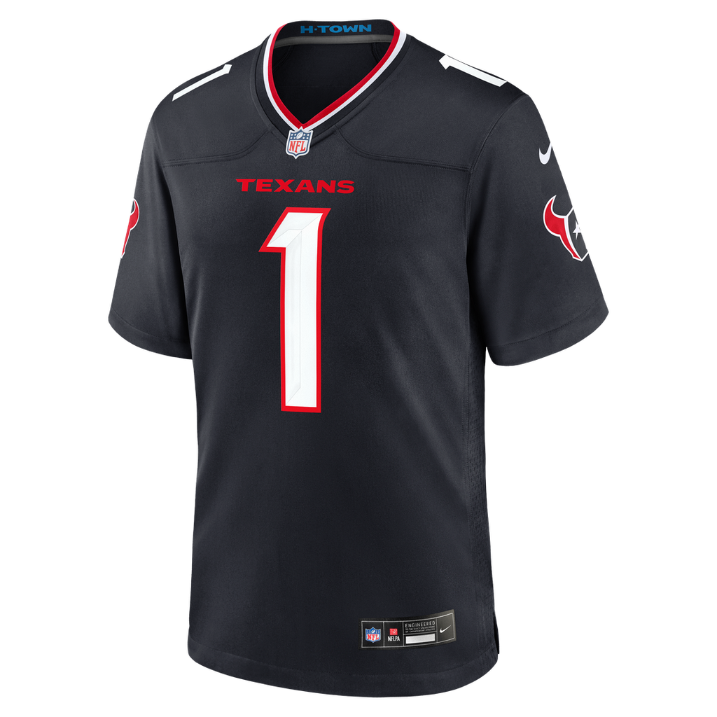 Houston Texans Nike #1 Dad Game Jersey - Navy