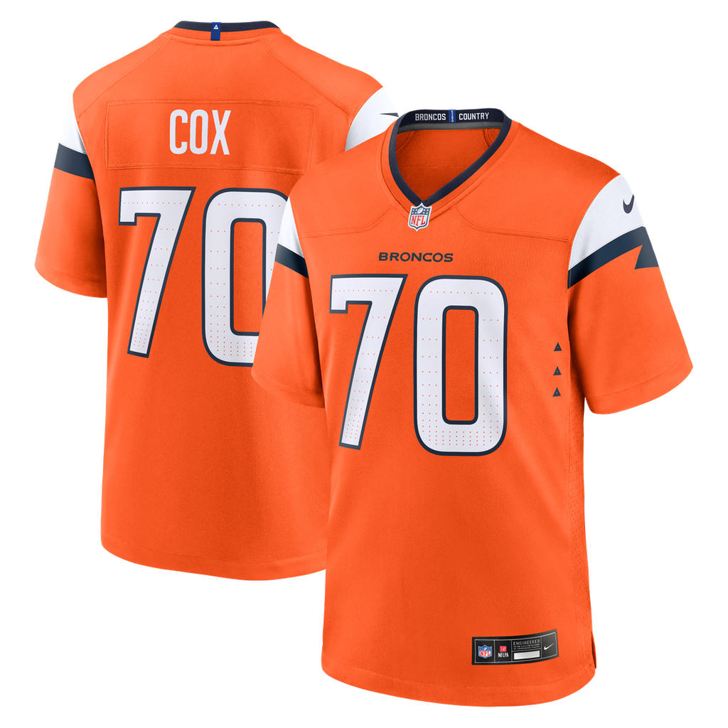 Denver Broncos Marques Cox Nike Team Game Jersey - Orange