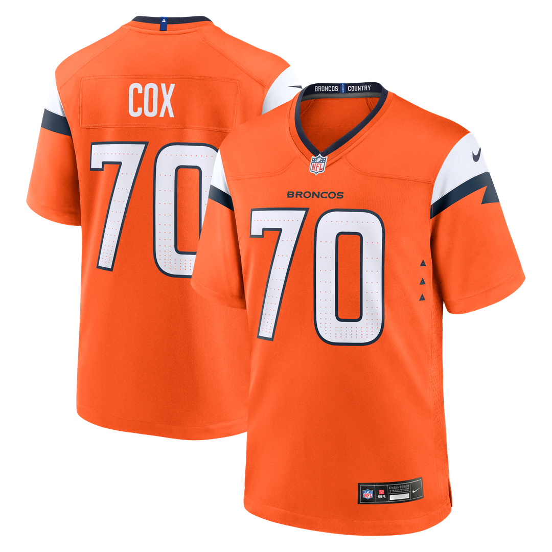 Denver Broncos Marques Cox Nike Team Game Jersey - Orange