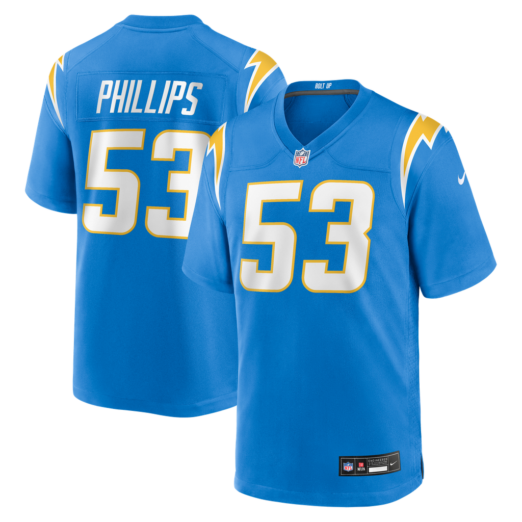 Los Angeles Chargers Del'Shawn Phillips Nike Team Game Jersey - Powder Blue