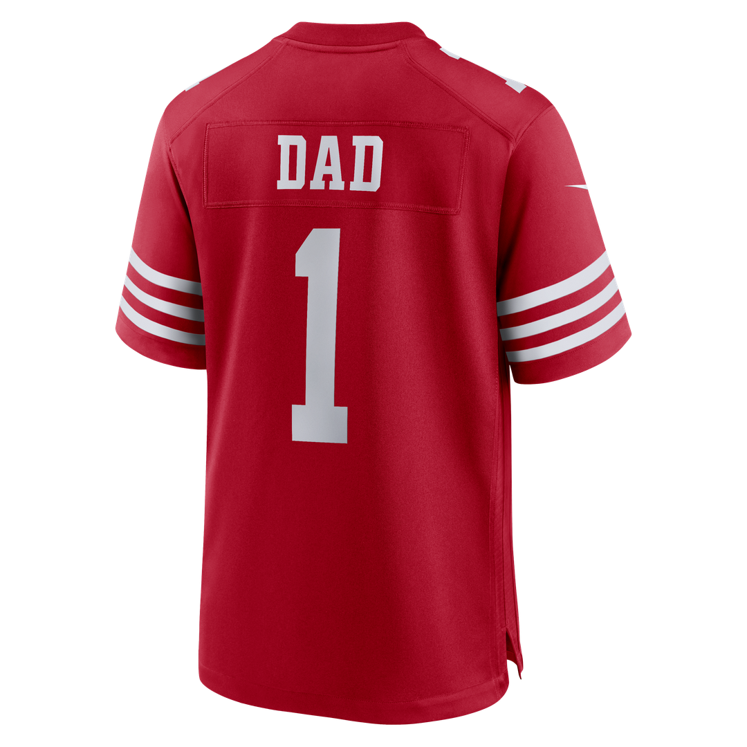 San Francisco 49ers Number 1 Dad Nike Game Jersey - Scarlet