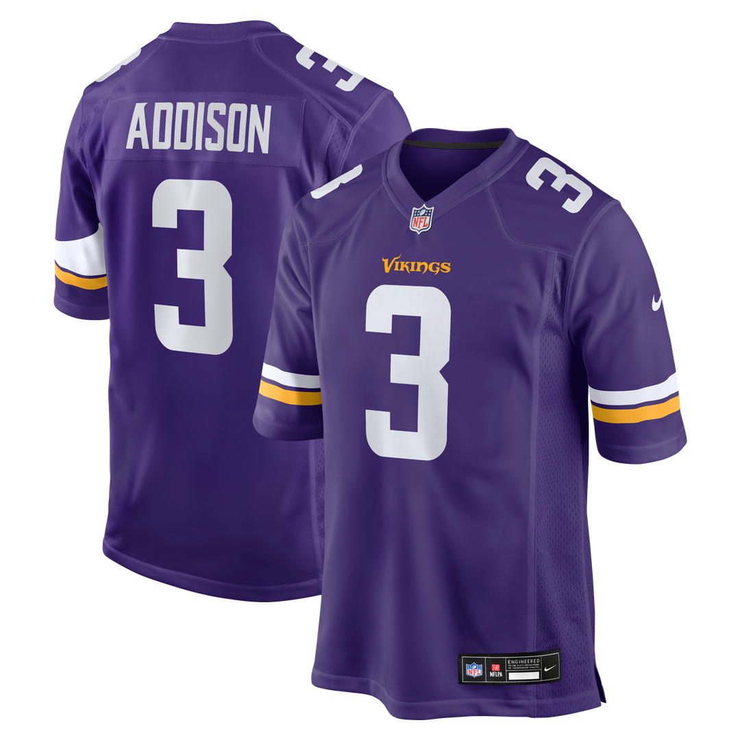 Minnesota Vikings Jordan Addison Nike Game Jersey - Purple