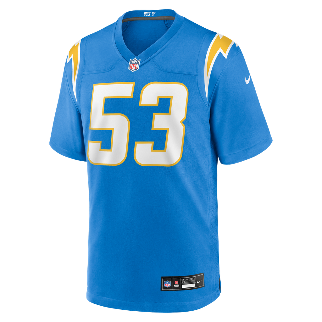Los Angeles Chargers Del'Shawn Phillips Nike Team Game Jersey - Powder Blue