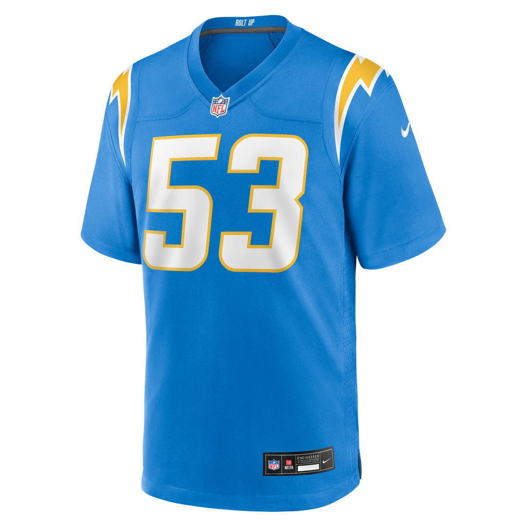 Los Angeles Chargers Del'Shawn Phillips Nike Team Game Jersey - Powder Blue