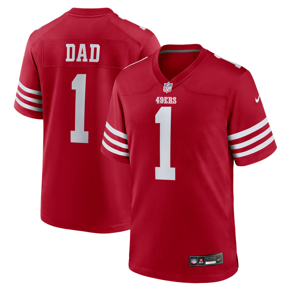 San Francisco 49ers Number 1 Dad Nike Game Jersey - Scarlet