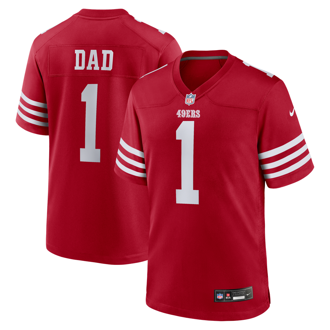 San Francisco 49ers Number 1 Dad Nike Game Jersey - Scarlet
