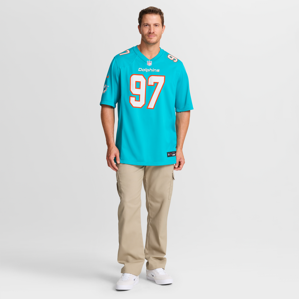Miami Dolphins Rashard Lawrence Nike Team Game Jersey - Aqua