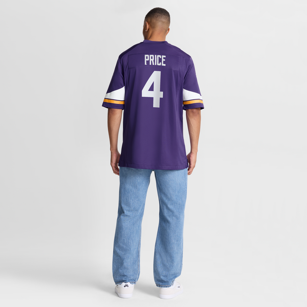 Minnesota Vikings Myles Price Nike Team Game Jersey - Purple