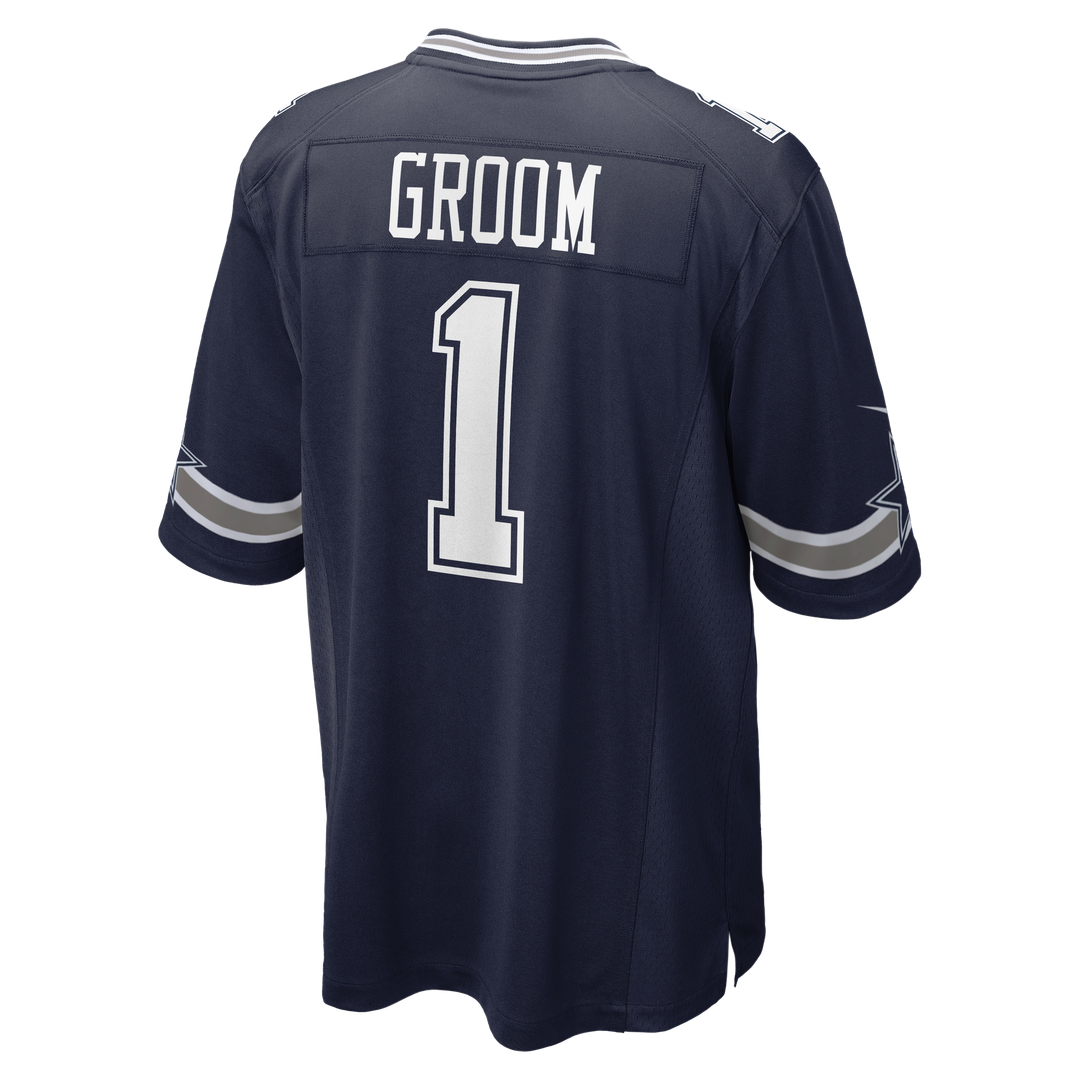 Dallas Cowboys Number 1 Groom Nike Game Jersey - Navy