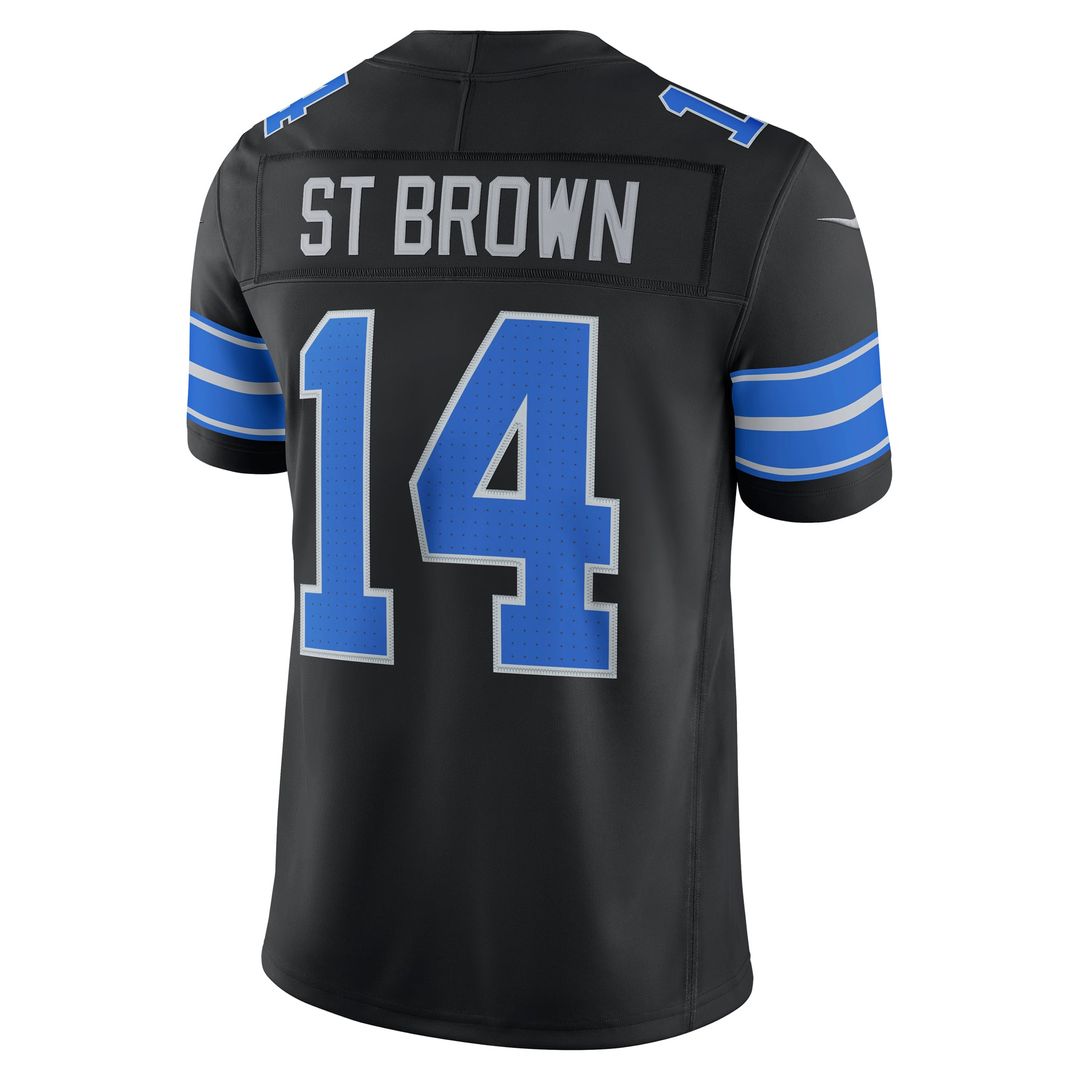 Detroit Lions Amon-Ra St. Brown Nike Alternate Vapor F.U.S.E. Stitched Limited Jersey - Black