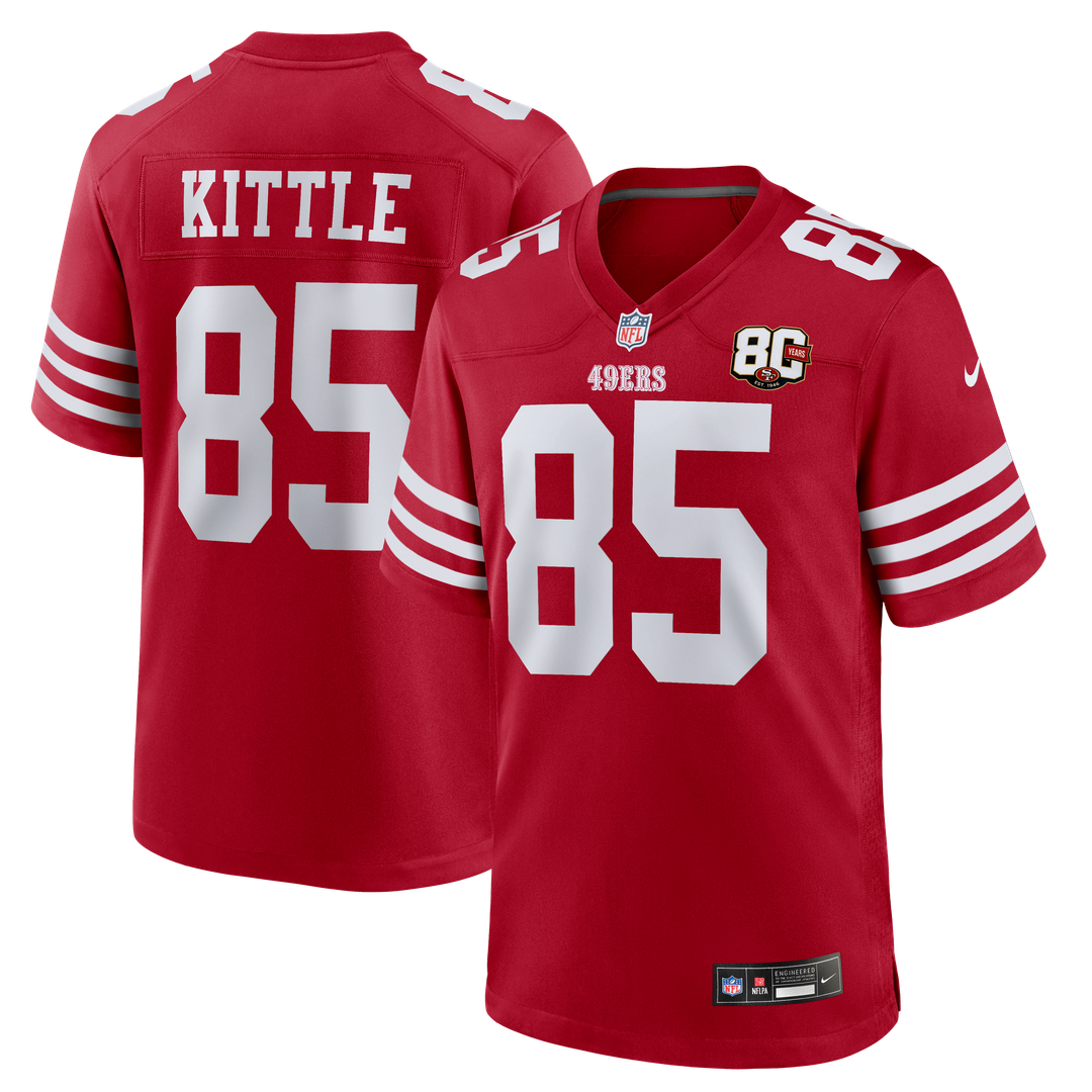 San Francisco 49ers George Kittle Nike 80th Anniversary Game Jersey - Scarlet