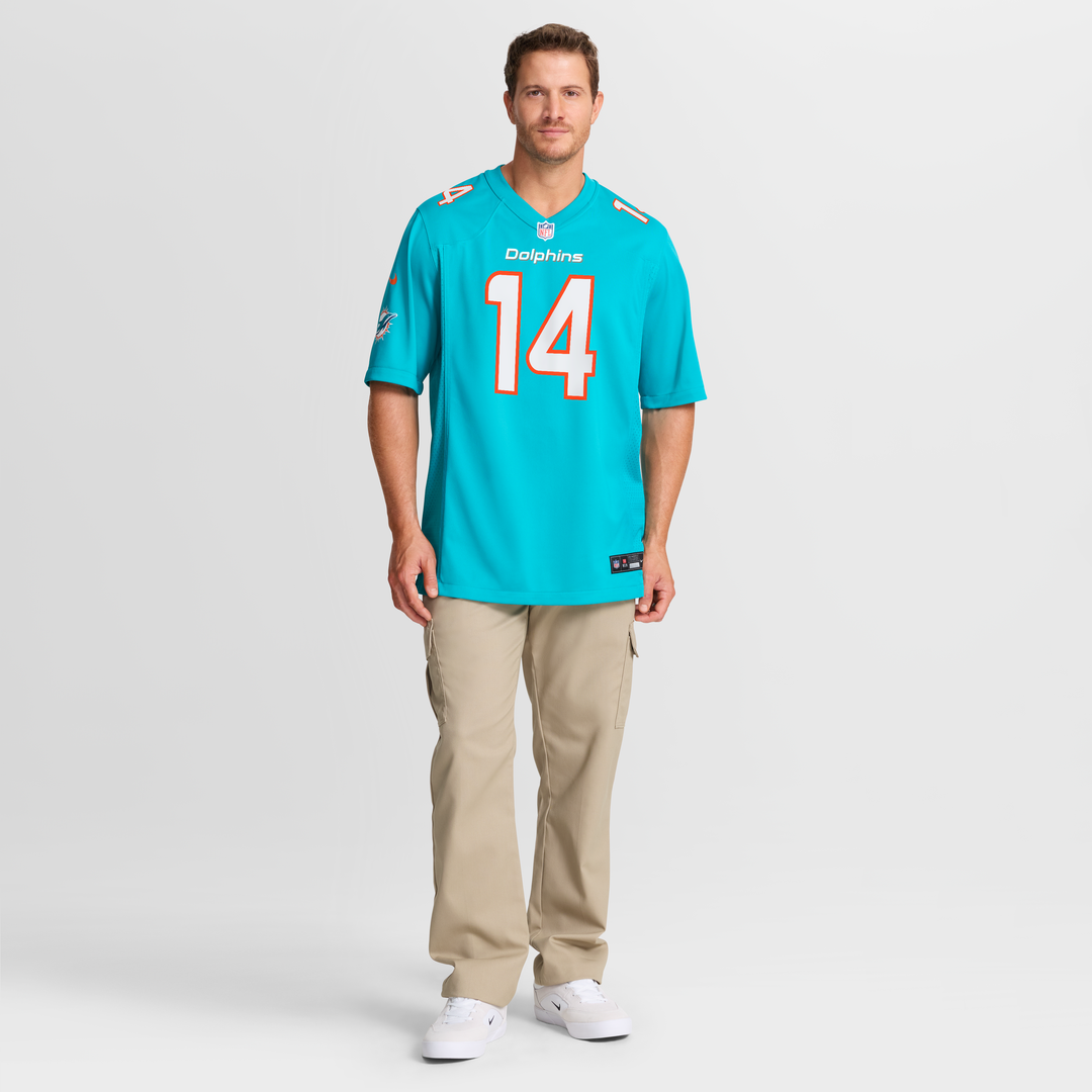Miami Dolphins Quinn Ewers Nike Team Game Jersey - Aqua