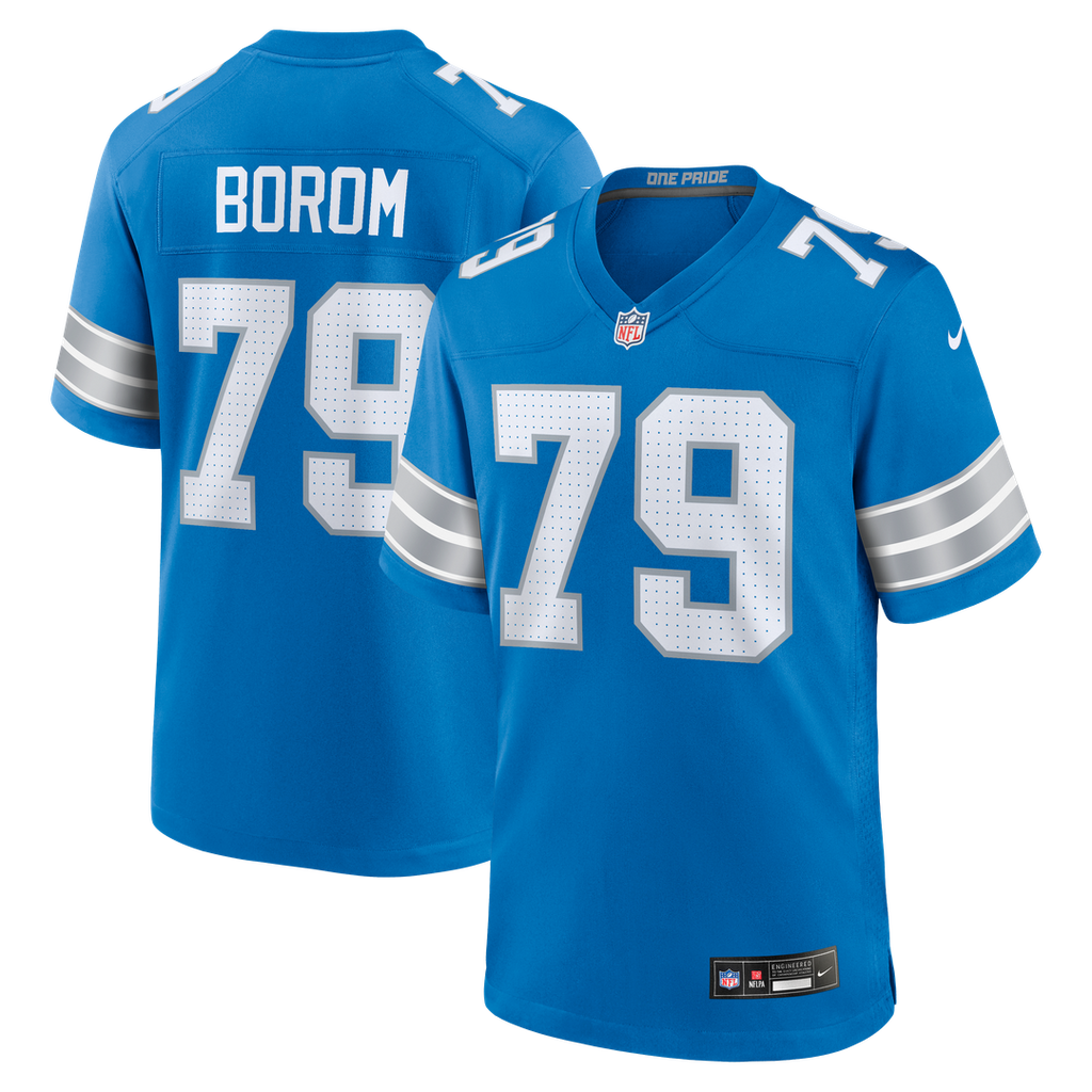 Detroit Lions Larry Borom Nike Team Game Jersey - Blue